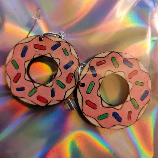 Sprinkle Donut Hook Earrings, Cute and Playful Unisex Jewelry