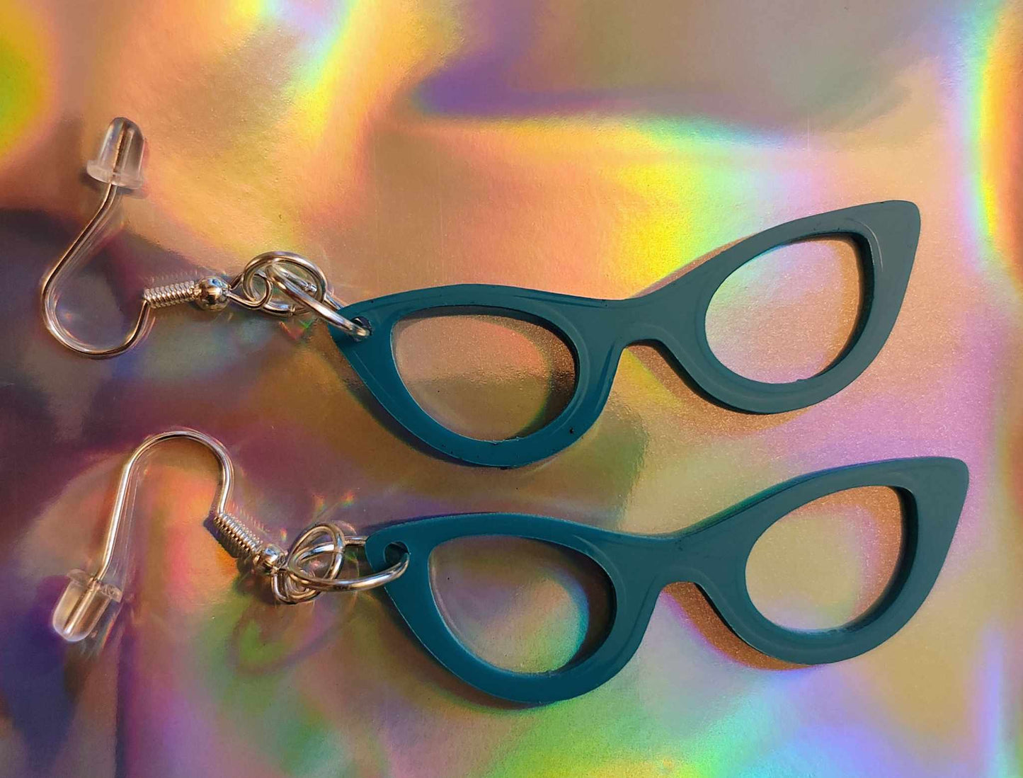 Cute 1930's Vintage Cateye Glasses Earrings