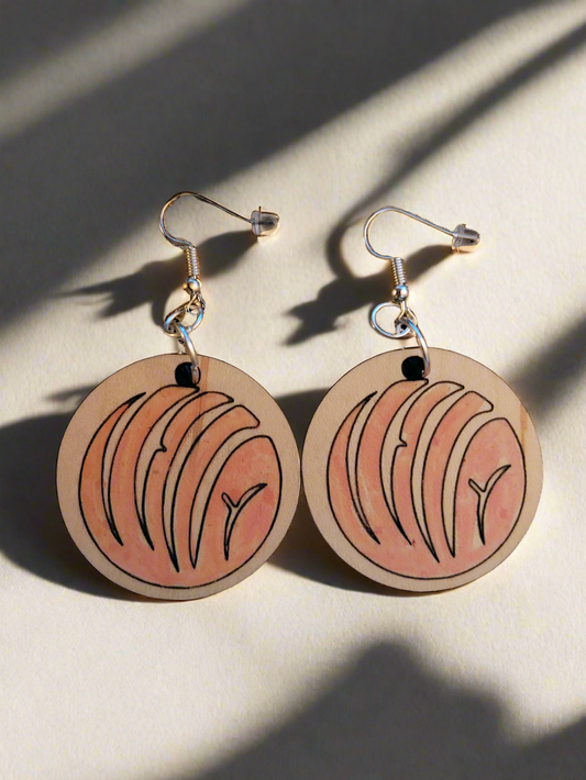 Pink Pan Dulce Sweet Bread Earrings