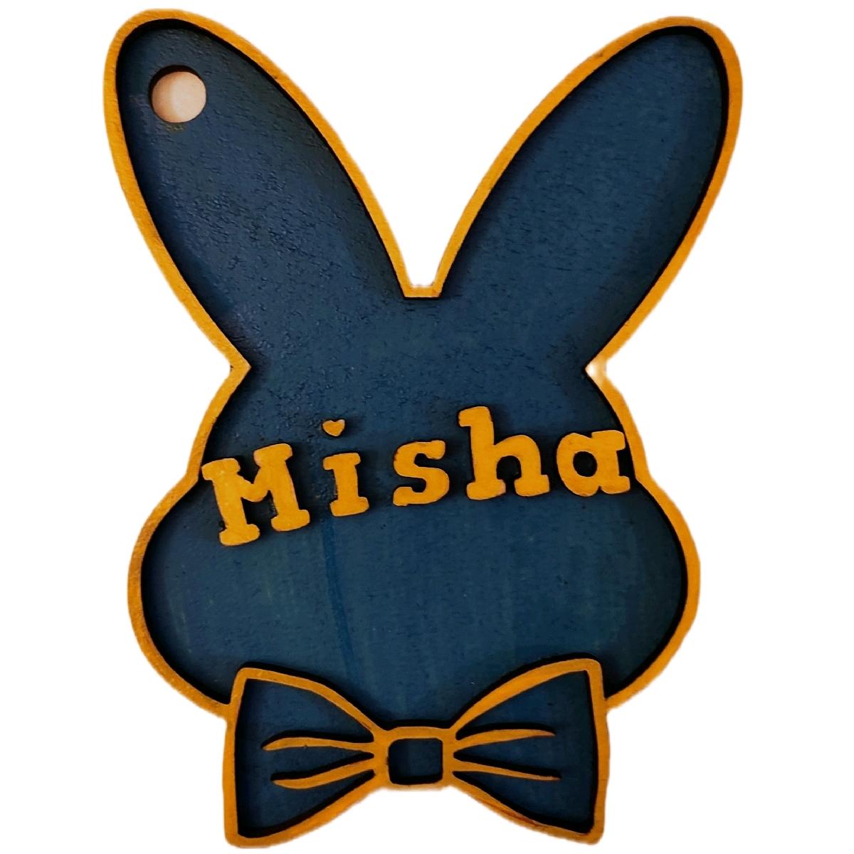 Easter Basket Bunny Name Tag Laser Cut Wood Made To Order